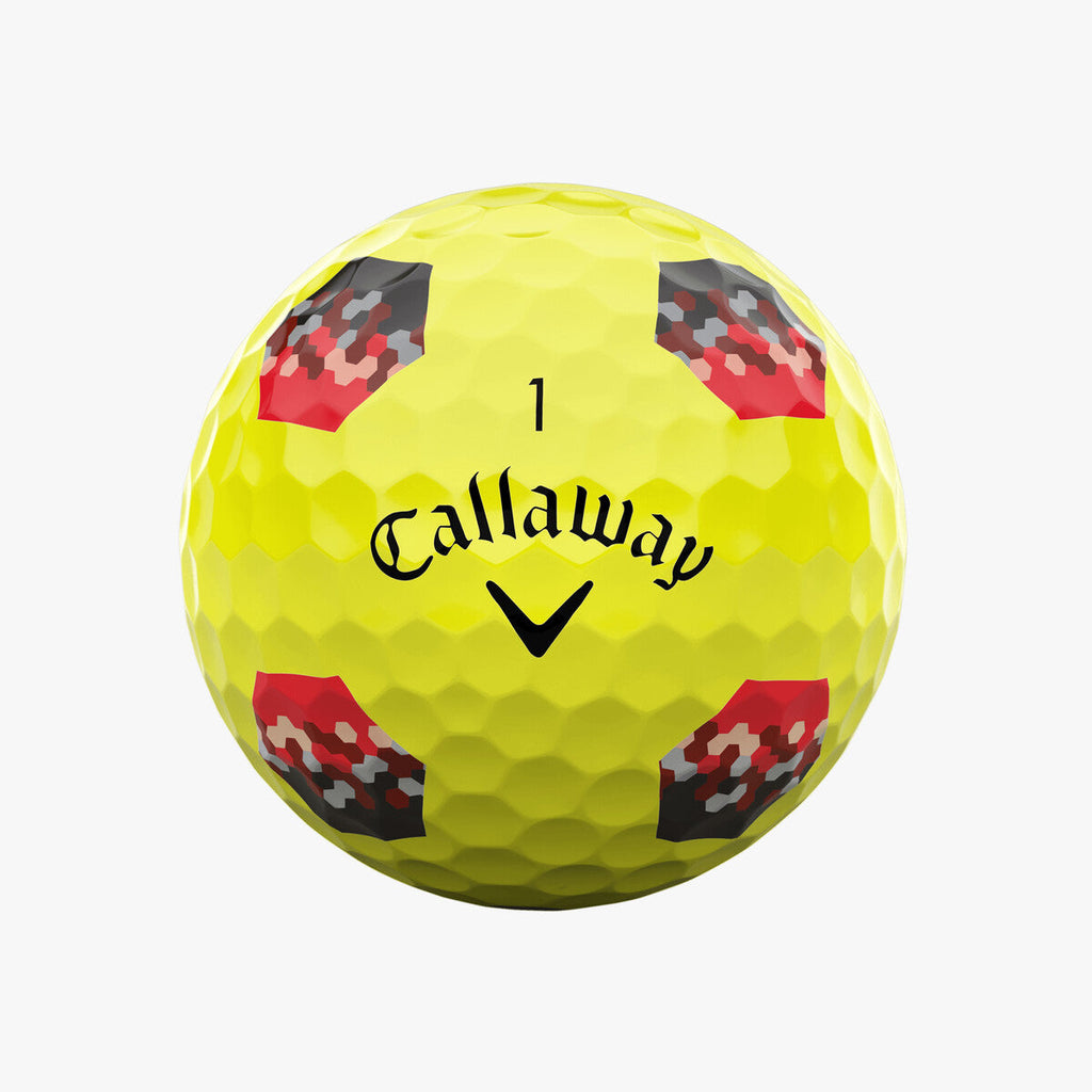 Callaway Chrome Soft TruTrack Yellow - Black & Red 2024 Golf Balls