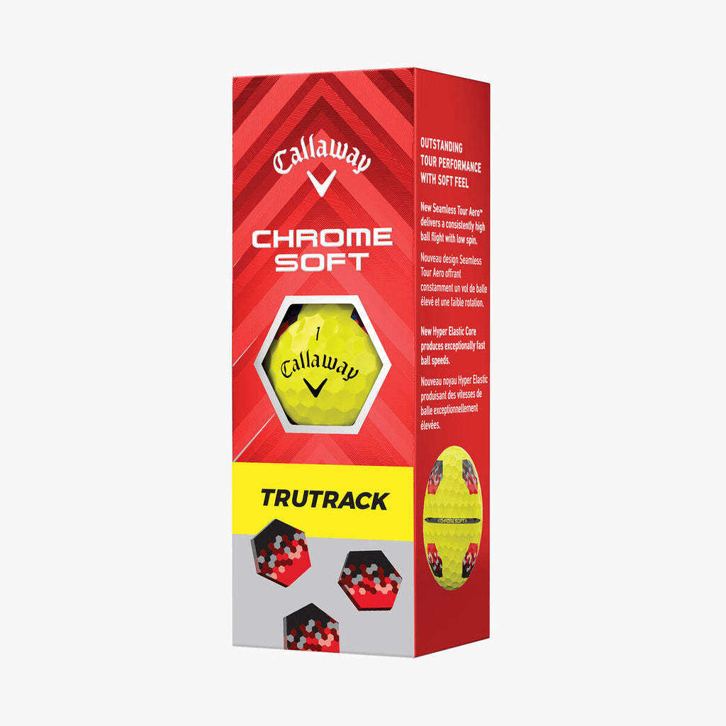 Callaway Chrome Soft TruTrack Yellow - Black & Red 2024 Golf Balls