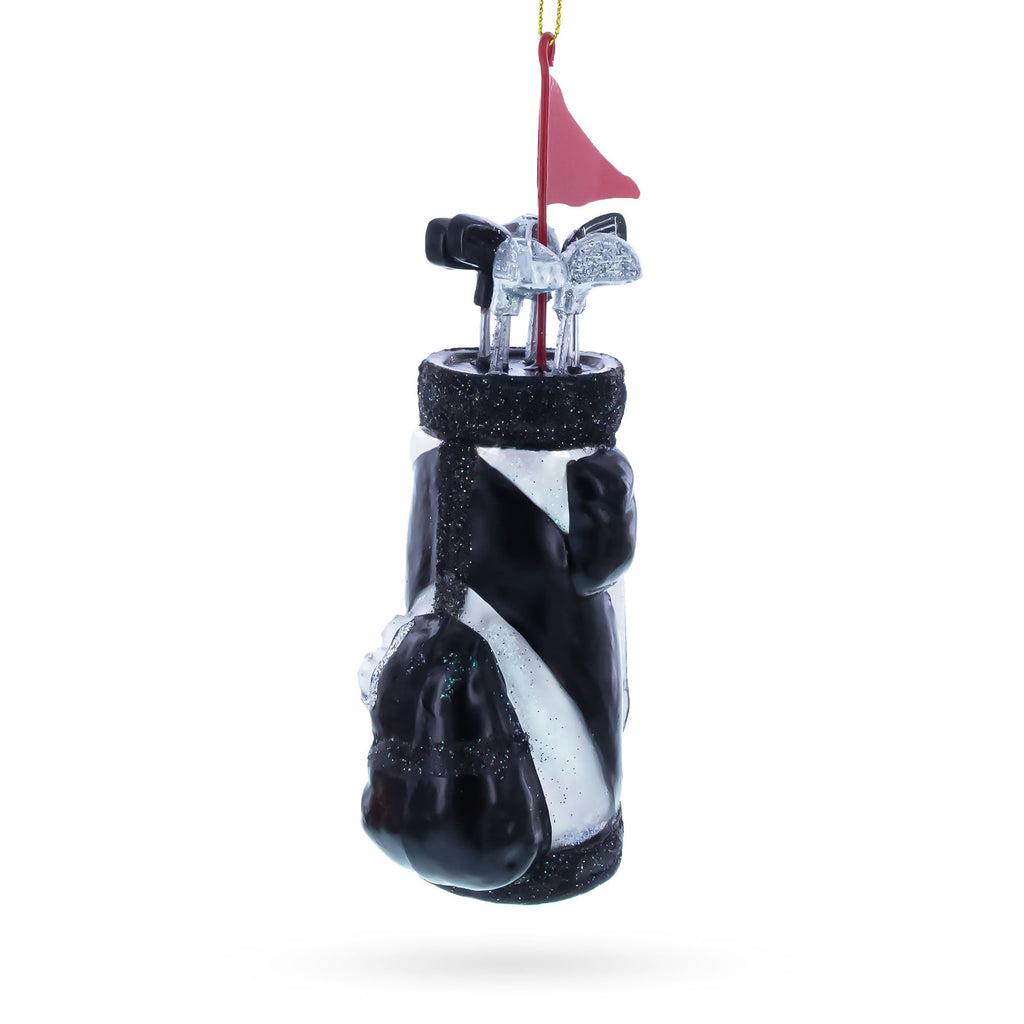 Golf Bag with Clubs Glass Christmas Ornament
