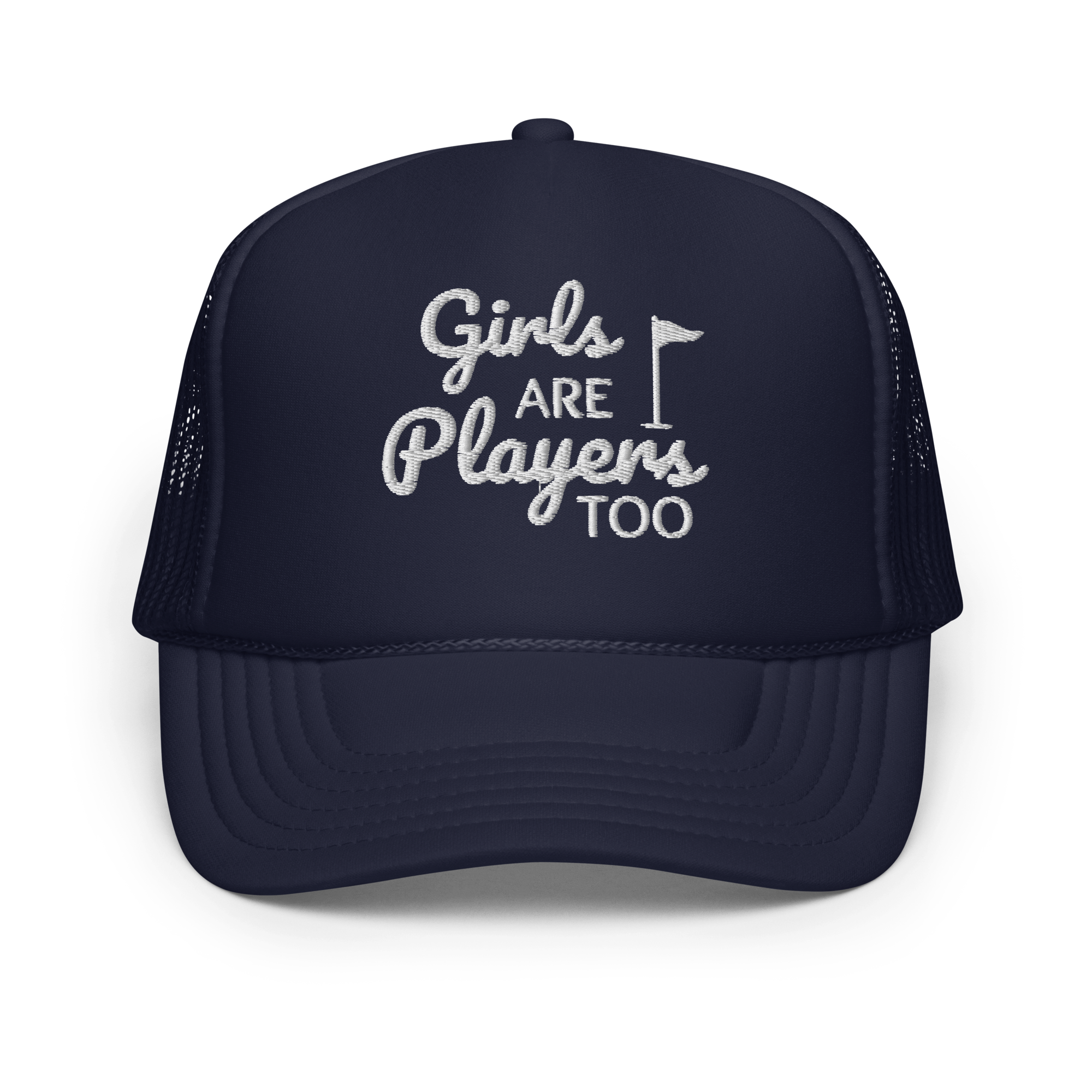 Girls Are Players, Too Embroidered Trucker Hat