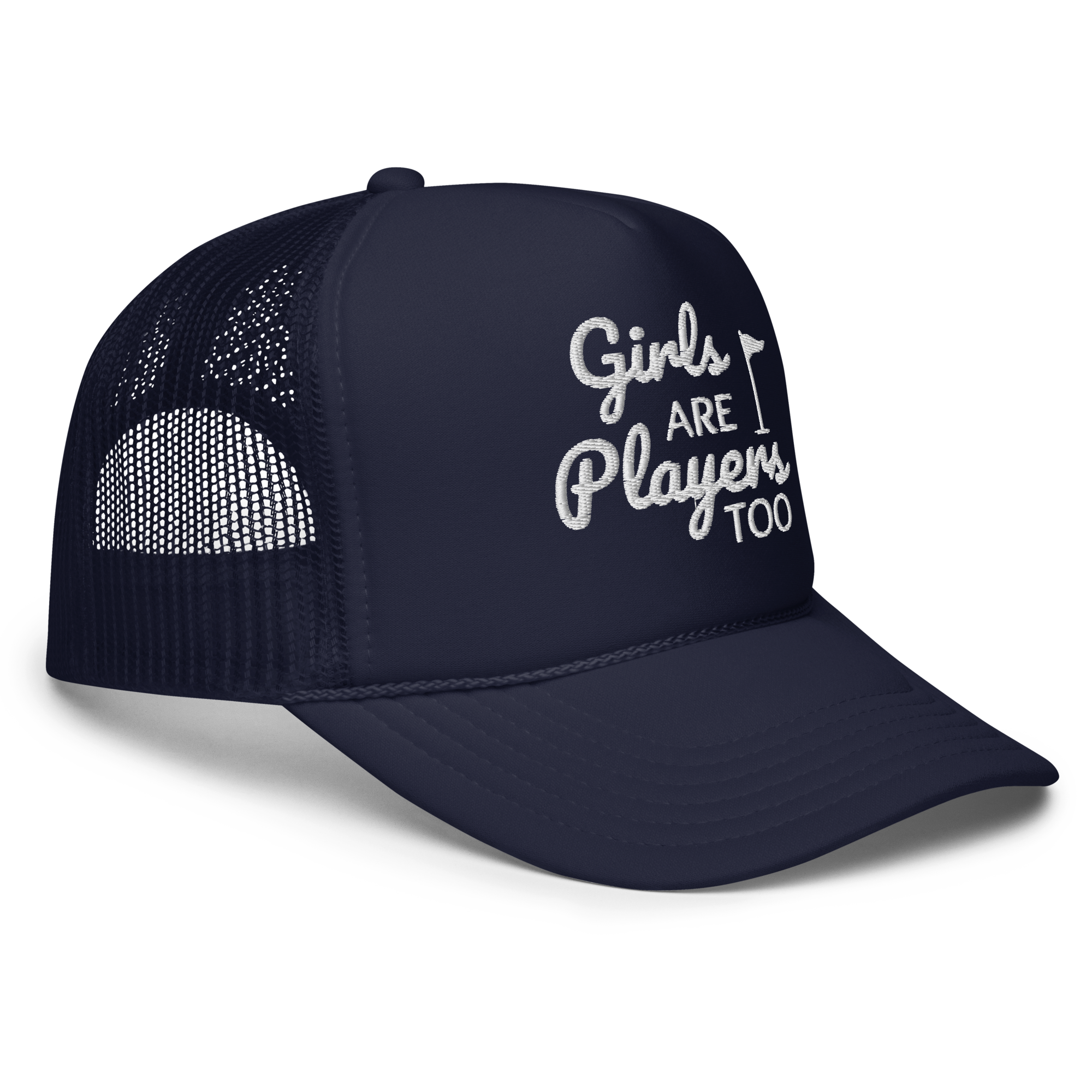 Girls Are Players, Too Embroidered Trucker Hat