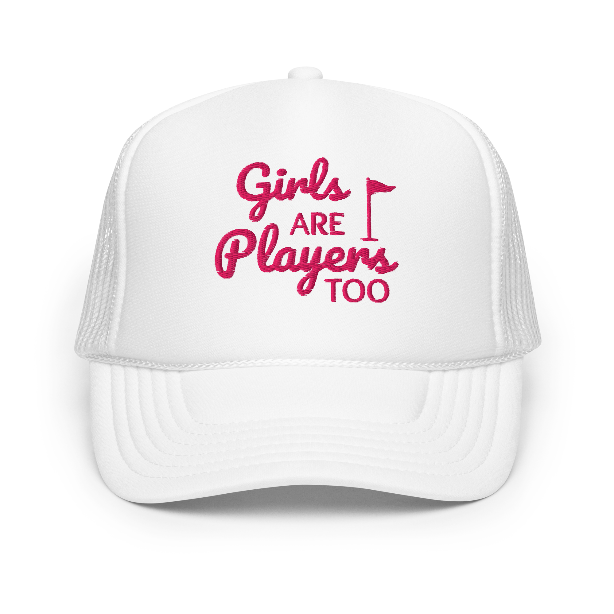 Girls Are Players, Too Embroidered Golf Trucker Hat