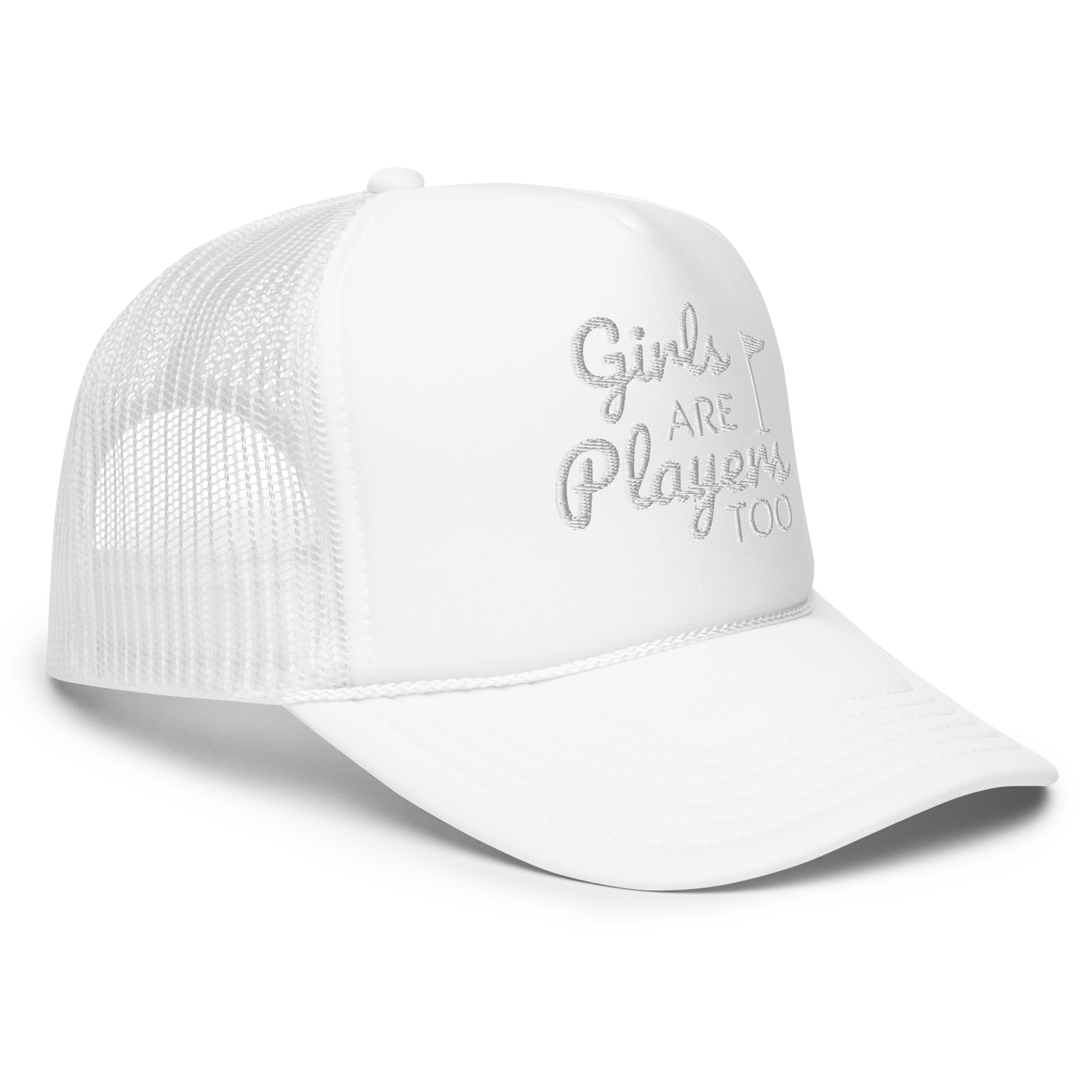Girls Are Players, Too Embroidered Trucker Hat
